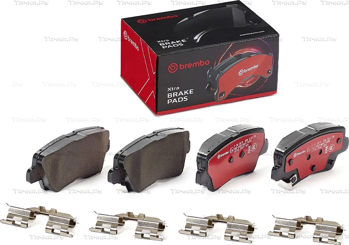 Тормозные колодки Brembo XTRA LINE задние для Kia Rio IV 2017-2026. Артикул P 30 067X