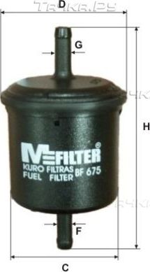 Топливный фильтр MFilter для Nissan Cherry IV (N12) 1983-1985. Артикул BF 675