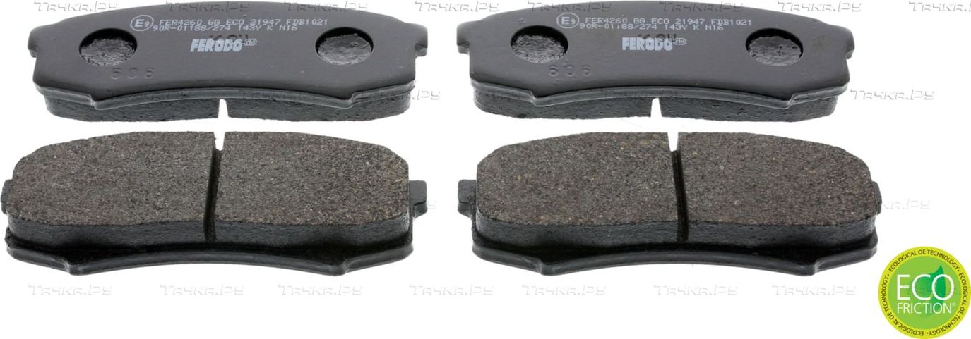 Тормозные колодки Ferodo Premier Eco Friction задние для Mitsubishi Pajero IV 2006-2026. Артикул FDB1021