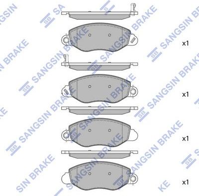 Тормозные колодки Sangsin Hi-Q. Артикул SP4042