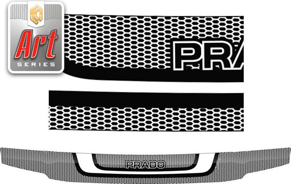 Дефлектор СА Пластик для капота (Серия "Art" графит) Toyota Land Cruiser Prado 90 1996-2002. Артикул 2010011600111