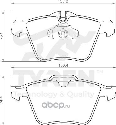 Дисковые тормозные колодки (Tyren). Артикул TYR1213611