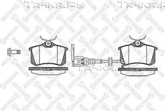 Тормозные колодки Stellox задние для Audi A3 II (8P) 2003-2013. Артикул 274 041B-SX