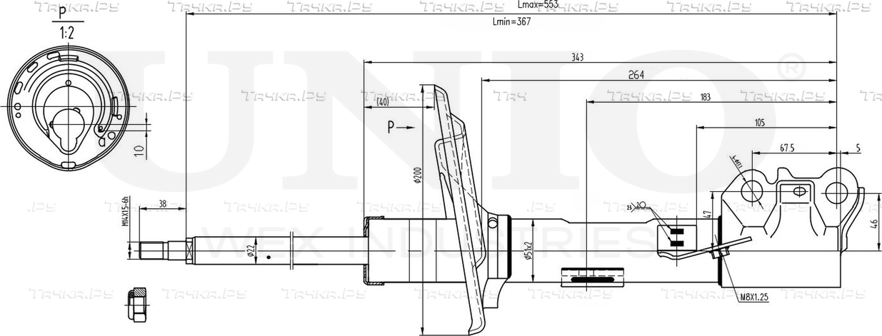 Амортизатор подвески (Unio). Артикул SAB-10146