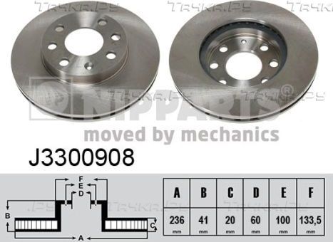 Тормозной диск Nipparts передний для Chevrolet Lanos I 2005-2018. Артикул J3300908