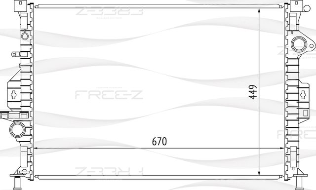 Радиатор охлаждения двигателя Mondeo (2007 -...), S-Max, Galaxy (Free-Z). Артикул KK0215
