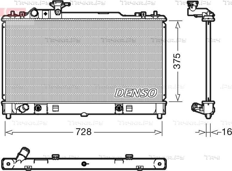 Радиатор охлаждения двигателя Denso. Артикул DRM44029