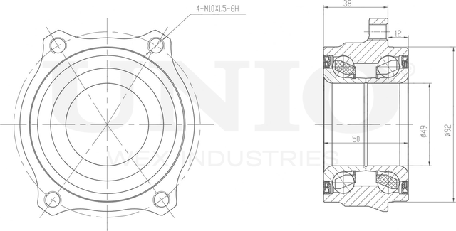 Ступица колеса с интегрированным подшипником (Unio). Артикул HUB-20137