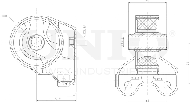 Опора двигателя (Unio). Артикул RMP-15115
