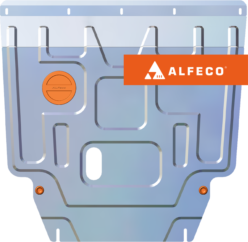 Защита алюминиевая Alfeco (4 мм) для картера и КПП Geely Coolray 2020-2026. Артикул ALF.08.19AL4