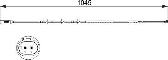 Датчик износа тормозных колодок  Bosch. Артикул 1 987 474 551
