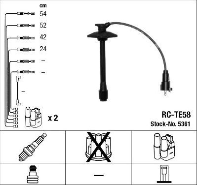Высоковольтные провода (провода зажигания) (комплект) NGK. Артикул 5361