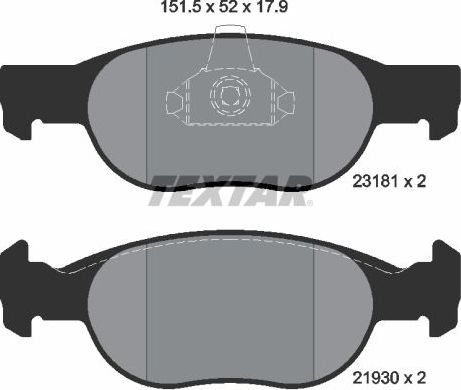Тормозные колодки Textar Q+ передние для Fiat Punto II 1999-2006. Артикул 2318101