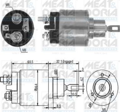 Втягивающее реле стартера Meat & Doria. Артикул 46002