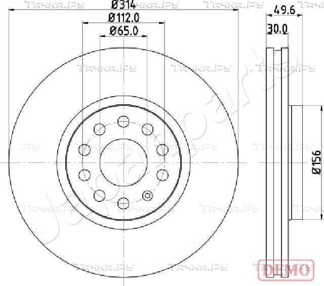 Тормозной диск Japanparts. Артикул DI-0933C