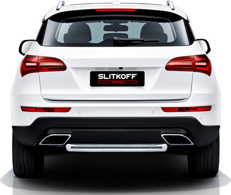 Защита Slitkoff заднего бампера d57 короткая для Zotye Coupa 2018-2026. Артикул ZOTCOP-008