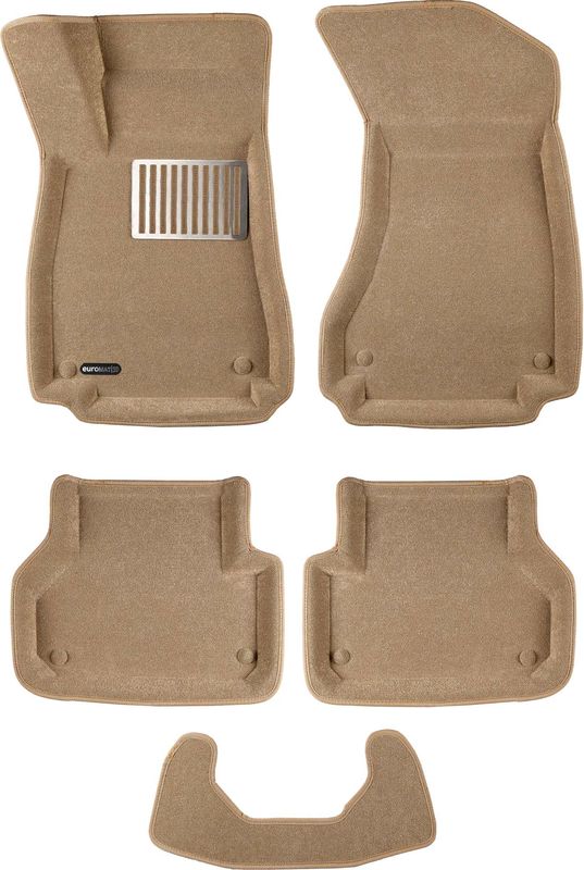 Коврики текстильные Euromat 3D Lux для салона Audi A4 B9 2016-2026 БЕЖЕВЫЕ. Артикул EM3D-001102T