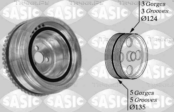 Шкив коленвала Sasic для Fiat Fiorino III 2008-2026. Артикул 2156045