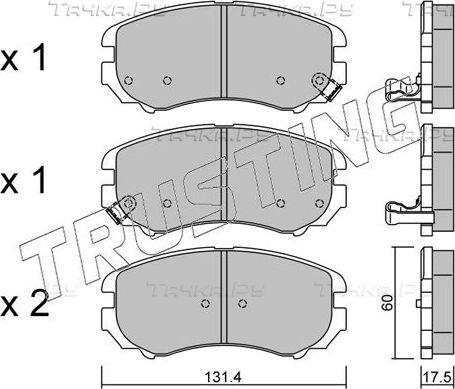 Тормозные колодки Trusting передние для Hyundai Elantra III (XD) 2006-2006. Артикул 519.0