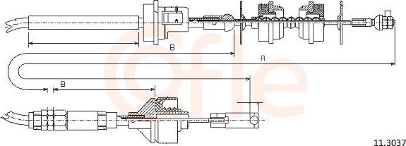 Трос сцепления Cofle для Peugeot 306 1993-2002. Артикул 11.3037