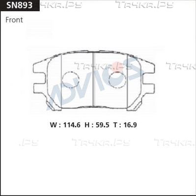 Тормозные колодки Advics передние для Toyota Harrier I (XU10) 1997-2003. Артикул SN893