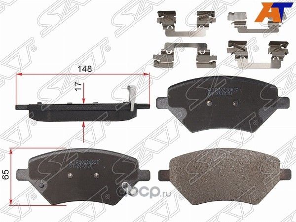 Колодки тормозные передние CHERY TIGGO 4 17- TIGG (SAT). Артикул ST280120