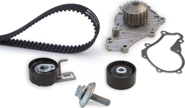 Помпа (водяной насос) с комплектом ремня ГРМ Gates PowerGrip® для Citroen C-Elysee I 2012-2026. Артикул KP15656XS