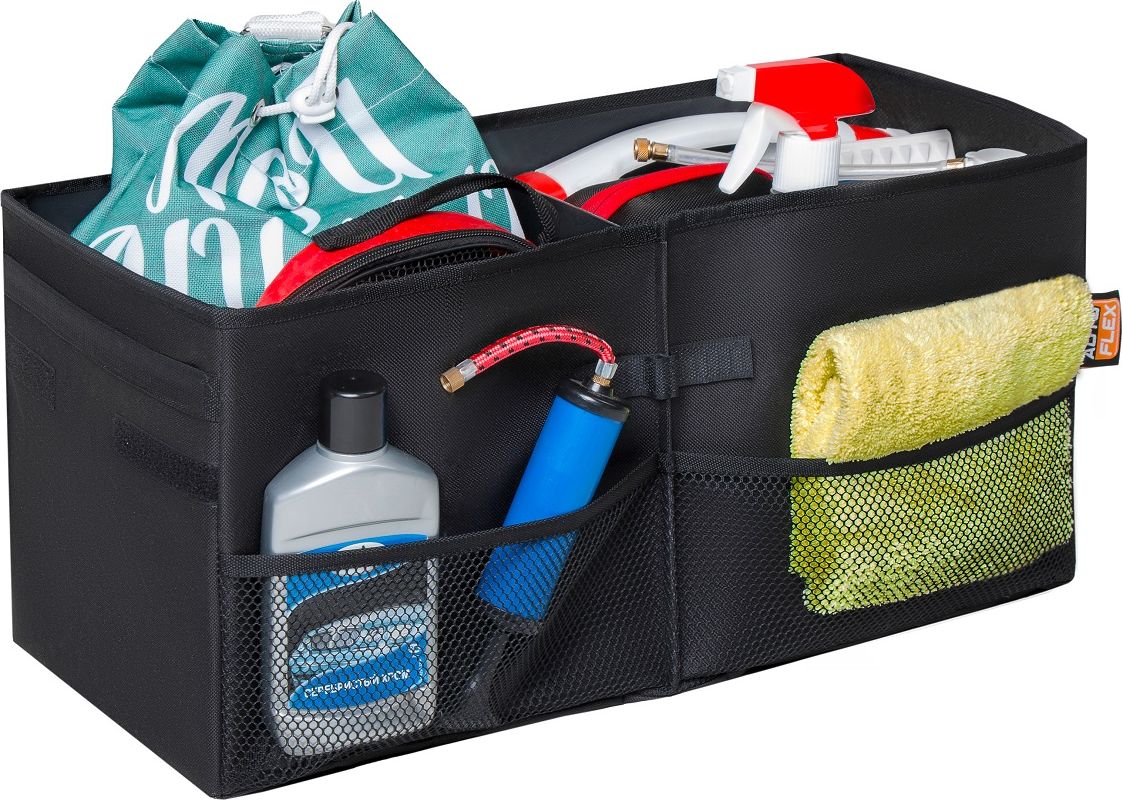 Органайзер в багажник автомобиля AutoFlex, 2 секции, складной. Артикул 90102