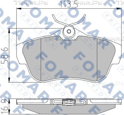 Тормозные колодки Fomar задние для Toyota ProAce I 2013-2016. Артикул FO 930381