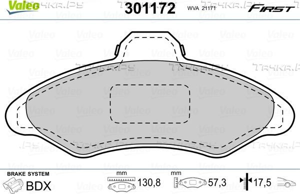 Тормозные колодки Valeo First передние для Ford Orion III 1990-1993. Артикул 301172