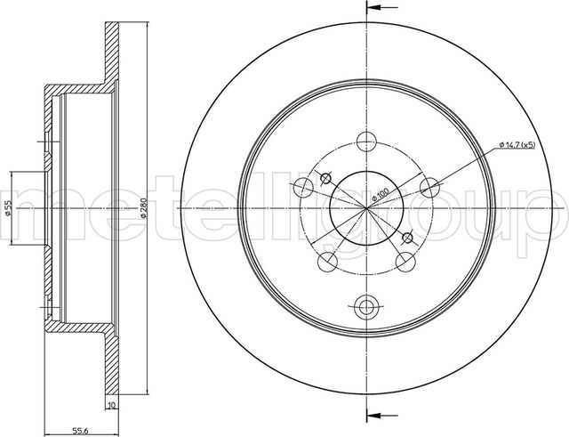 Тормозной диск Metelli. Артикул 23-1010C