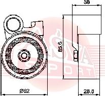 Натяжной ролик (натяжитель) приводного клинового ремня Asva. Артикул TYBP-041