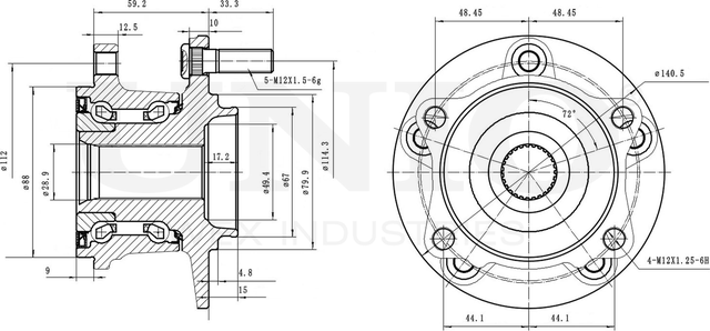 Ступица колеса с интегрированным подшипником (Unio). Артикул HUB-20090