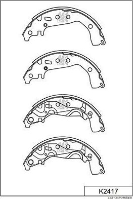 Тормозные колодки MK Kashiyama задние для Great Wall Coolbear 2009-2013. Артикул K2417