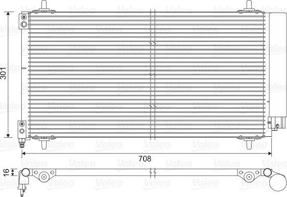 Радиатор кондиционера (конденсатор) Valeo (алюминий) для Peugeot 407 2004-2010. Артикул 817740