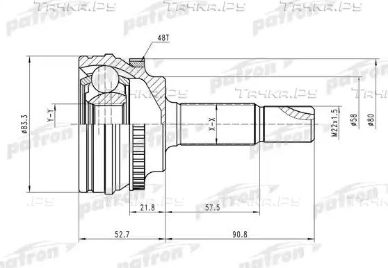 Шрус наружный (граната) Patron. Артикул PCV1450