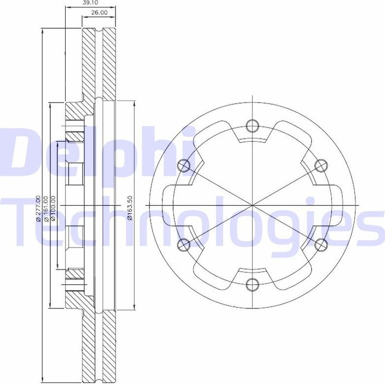 Тормозной диск Delphi. Артикул BG3422