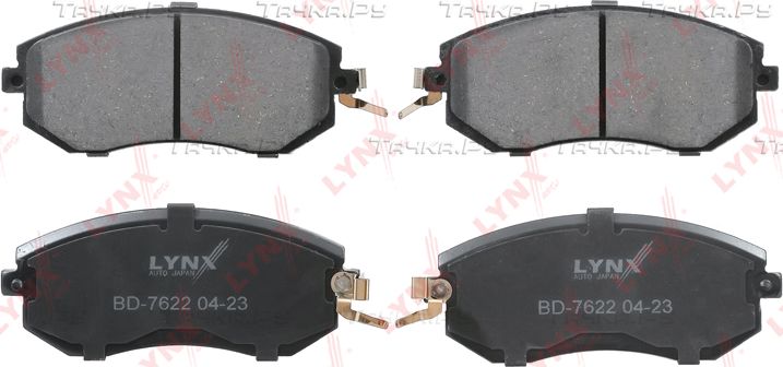 Тормозные колодки LYNXauto передние для Subaru BRZ 2012-2016. Артикул BD-7622