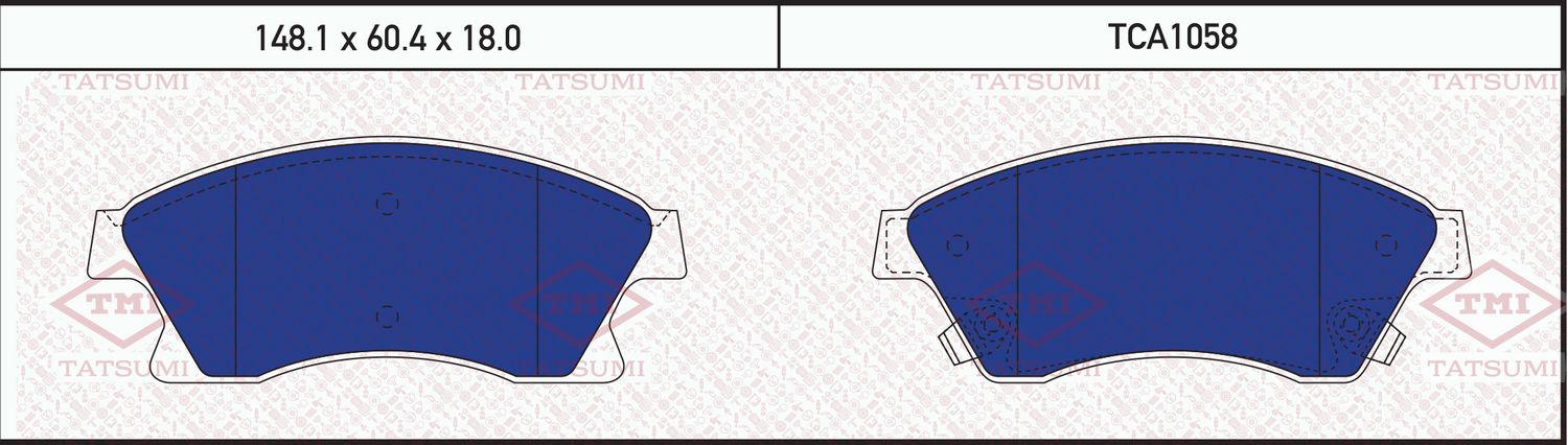 Колодки тормозные CHEVROLET AVEO/CRUZE 09- перед. (Tatsumi). Артикул TCA1058