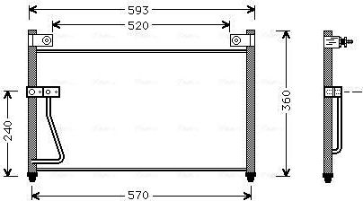 Радиатор кондиционера (конденсатор) AVA (алюминий). Артикул MZ5126