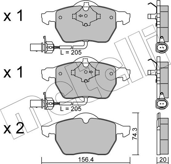 Тормозные колодки Metelli. Артикул 22-0314-0