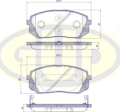 Тормозные колодки G.U.D.. Артикул GBP130202