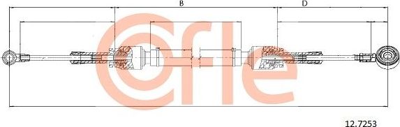 Трос переключения передач КПП Cofle для Fiat Punto II 1999-2012. Артикул 92.12.7253