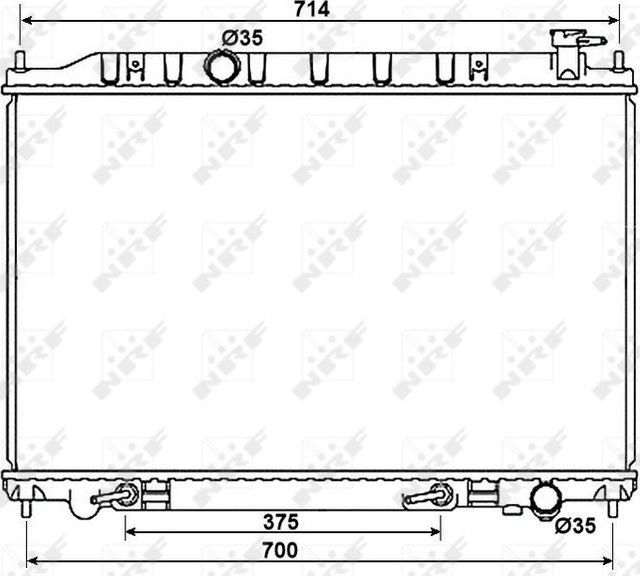 Радиатор охлаждения двигателя NRF (алюминий) для Nissan Murano Z50 2003-2008. Артикул 53407