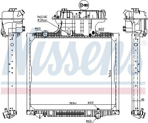 Радиатор охлаждения двигателя Nissens для MAN TGS 2005-2026. Артикул 62875
