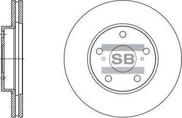 Тормозной диск Sangsin Hi-Q передний для Toyota Auris I 2007-2012. Артикул SD4078