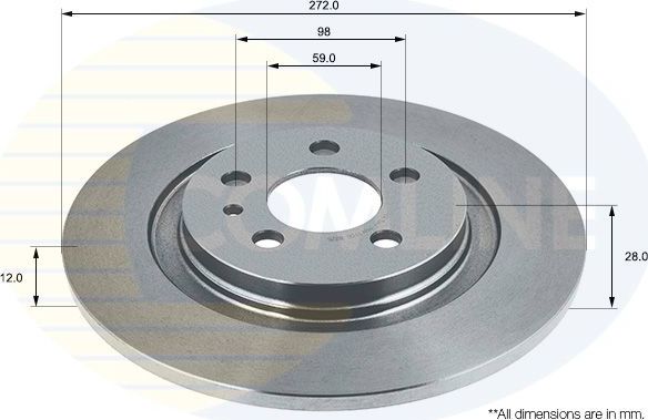 Тормозной диск Comline задний для Fiat Ulysse I 2002-2002. Артикул ADC1547