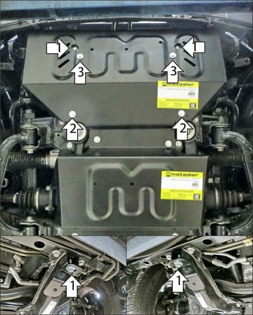 Защита Мотодор для радиатора Foton Tunland G7 2024-2026. Артикул 77503