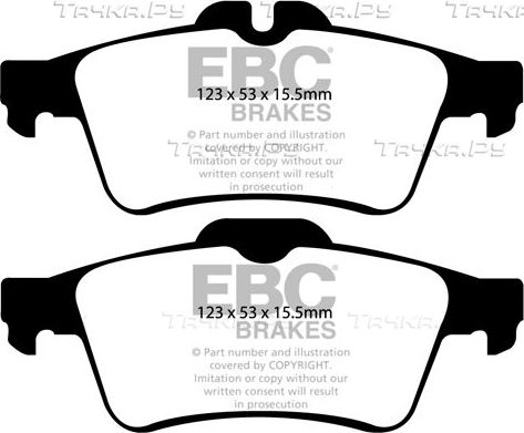 Тормозные колодки EBC Brakes задние для Cadillac BLS 2006-2009. Артикул DP21749