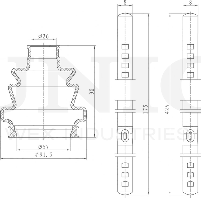 Пыльник ШРУС, комплект (Unio). Артикул DUC-30129K